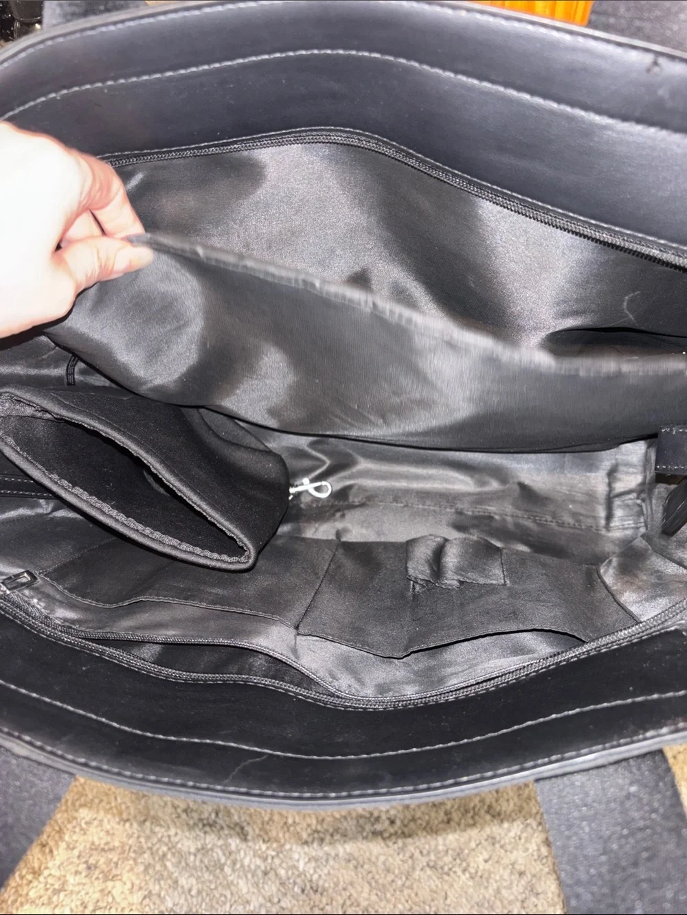GUESS Black Branded Strap Tote Laptop Bag